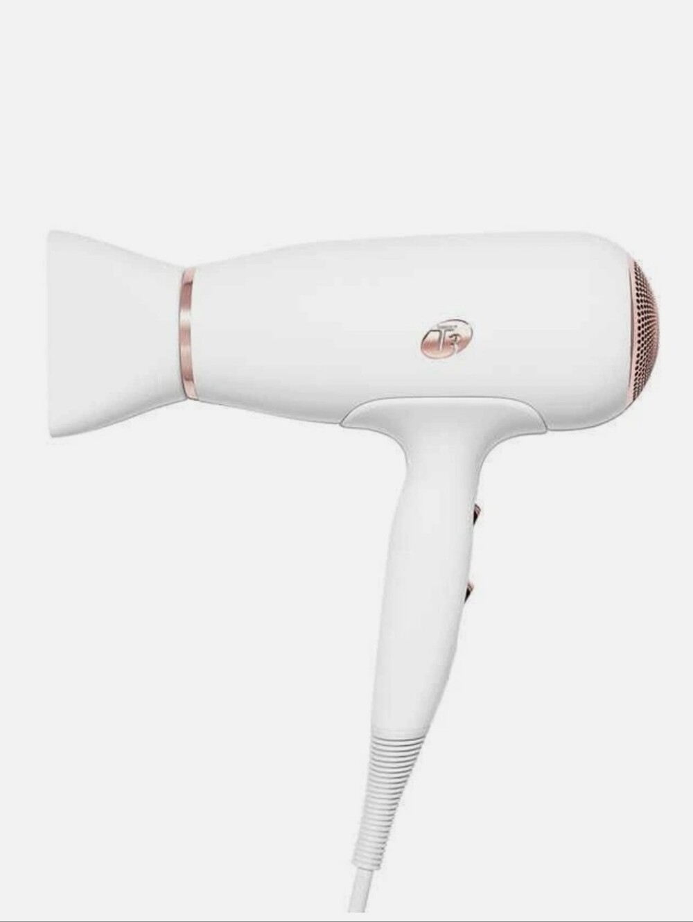 T3 Featherweight 3i Pro Hair Dryer – White & Rose Gold – IonAir Generator